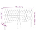 Sötétszürke bársony LED-es fejtámla 200x7x118/128 cm 6
