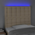 Krémszínű szövet LED-es fejtámla 80x5x118/128 cm 3