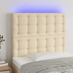 Krémszínű szövet LED-es fejtámla 80x5x118/128 cm