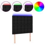 Fekete szövet LED-es fejtámla 100x5x118/128 cm 2