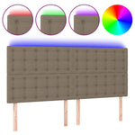 Tópszínű szövet LED-es fejtámla 160x5x118/128 cm 2