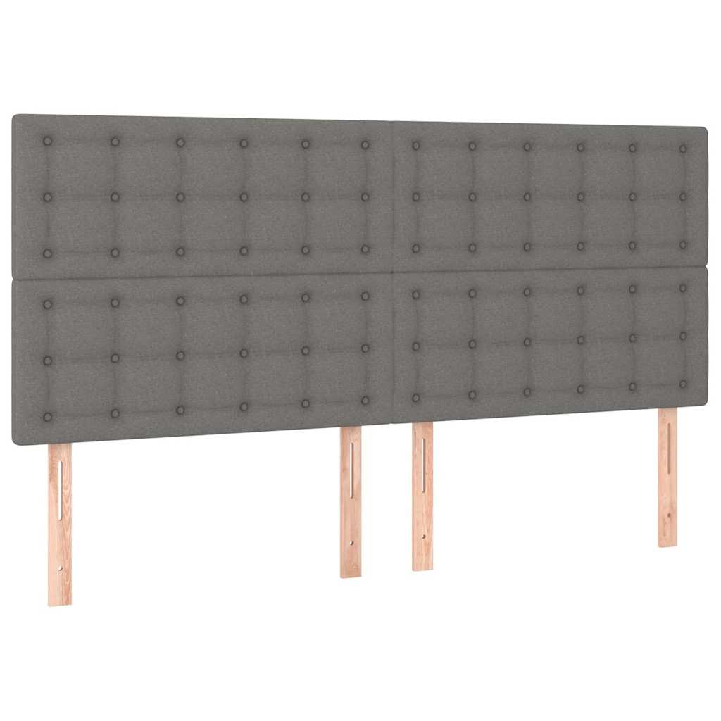 Sötétszürke szövet LED-es fejtámla 180x5x118/128 cm 4