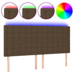 Sötétbarna szövet LED-es fejtámla 180x5x118/128 cm 2