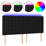 Fekete szövet LED-es fejtámla 200x5x118/128 cm 2