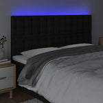 Fekete szövet LED-es fejtámla 200x5x118/128 cm 3