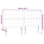 Fekete szövet LED-es fejtámla 200x5x118/128 cm 6