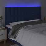 Kék szövet LED-es fejtámla 200x5x118/128 cm 3