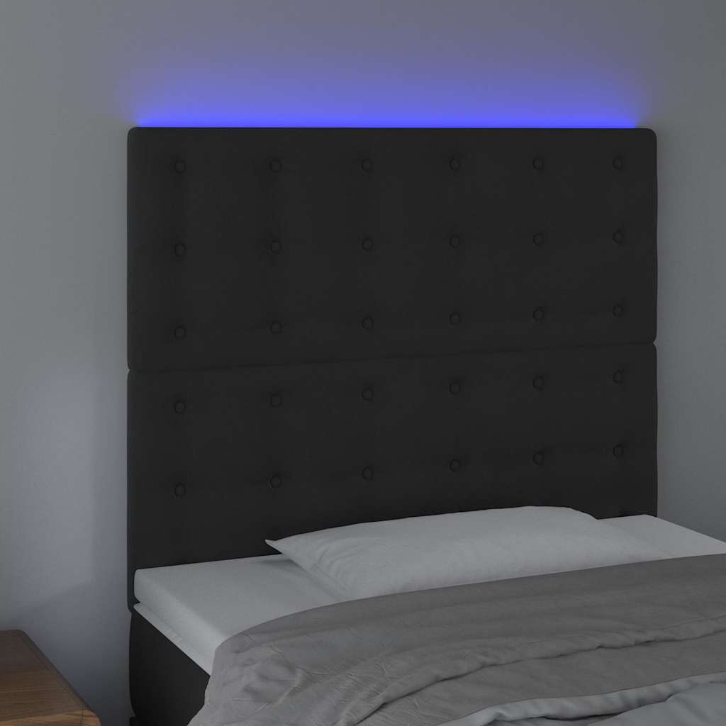Fekete bársony LED-es fejtámla 90x5x118/128 cm 3