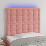 Rózsaszín bársony LED-es fejtámla 90x5x118/128 cm