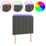 Sötétszürke bársony LED-es fejtámla 100x5x118/128 cm 2