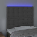 Sötétszürke bársony LED-es fejtámla 100x5x118/128 cm 3