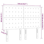 Rózsaszín bársony LED-es fejtámla 144x5x118/128 cm 6