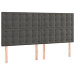 Sötétszürke bársony LED-es fejtámla 160x5x118/128 cm 4