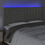Világosszürke bársony LED-es fejtámla 180x5x118/128 cm 3