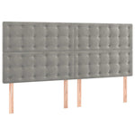 Világosszürke bársony LED-es fejtámla 180x5x118/128 cm 4