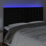 Fekete bársony LED-es fejtámla 180x5x118/128 cm 3