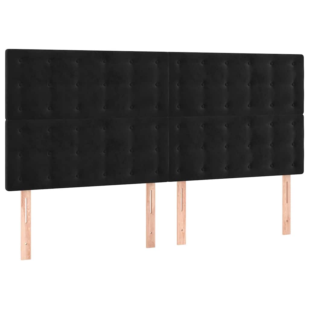 Fekete bársony LED-es fejtámla 180x5x118/128 cm 4