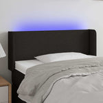Fekete szövet LED-es fejtámla 83 x 16 x 78/88 cm