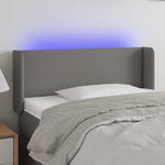 Sötétszürke szövet LED-es fejtámla 93 x 16 x 78/88 cm