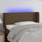 Sötétbarna szövet LED-es fejtámla 93 x 16 x 78/88 cm