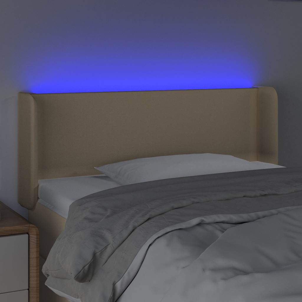 Krémszínű szövet LED-es fejtámla 103 x 16 x 78/88 cm 4