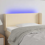 Krémszínű szövet LED-es fejtámla 103 x 16 x 78/88 cm