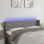 Sötétszürke szövet LED-es fejtámla 147 x 16 x 78/88 cm