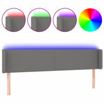 Sötétszürke szövet LED-es fejtámla 203 x 16 x 78/88 cm 2