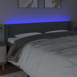 Sötétszürke szövet LED-es fejtámla 203 x 16 x 78/88 cm 4