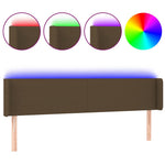Sötétbarna szövet LED-es fejtámla 203 x 16 x 78/88 cm 2