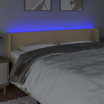 Krémszínű szövet LED-es fejtámla 203 x 16 x 78/88 cm 4