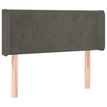 Sötétszürke bársony LED-es fejtámla 83 x 16 x 78/88 cm 3