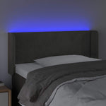 Sötétszürke bársony LED-es fejtámla 83 x 16 x 78/88 cm 4