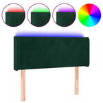 Sötétzöld bársony LED-es fejtámla 93 x 16 x 78/88 cm 2