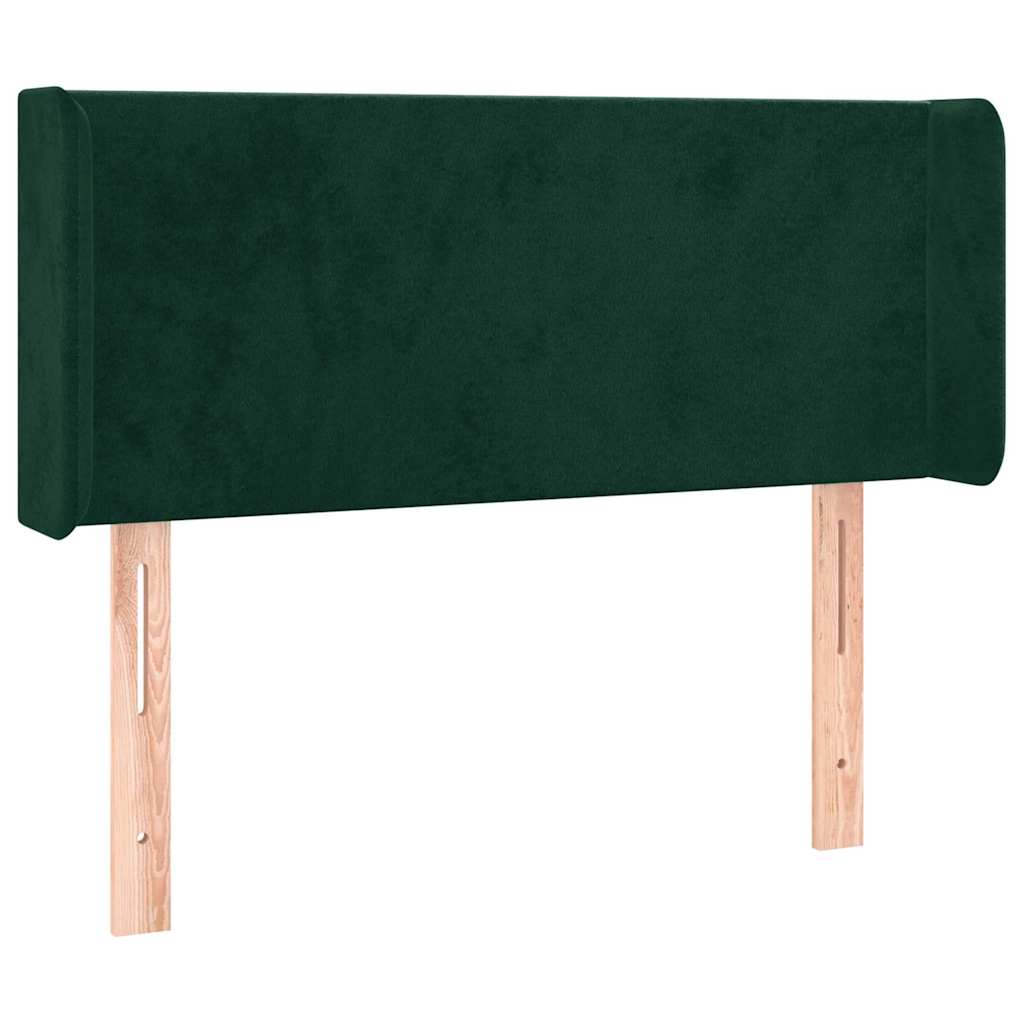 Sötétzöld bársony LED-es fejtámla 93 x 16 x 78/88 cm 3