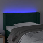 Sötétzöld bársony LED-es fejtámla 93 x 16 x 78/88 cm 4