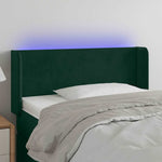 Sötétzöld bársony LED-es fejtámla 93 x 16 x 78/88 cm
