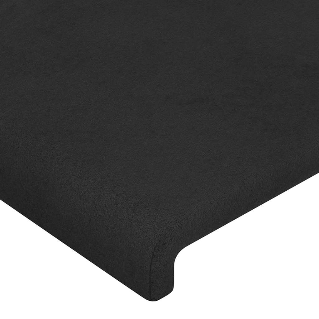 Fekete bársony LED-es fejtámla 103 x 16 x 78/88 cm 5