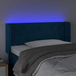 Sötétkék bársony LED-es fejtámla 103 x 16 x 78/88 cm 4