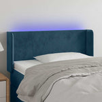 Sötétkék bársony LED-es fejtámla 103 x 16 x 78/88 cm