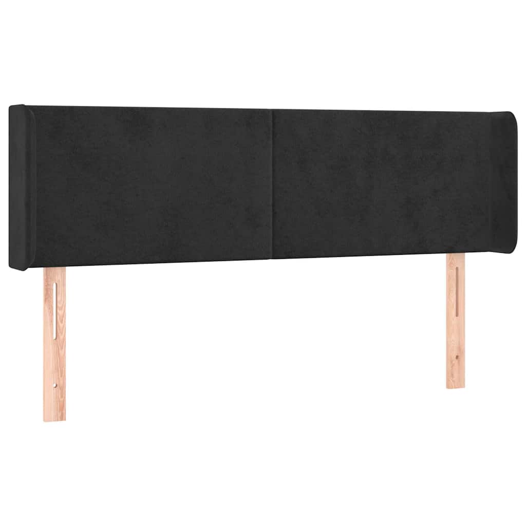 Fekete bársony LED-es fejtámla 147 x 16 x 78/88 cm 3