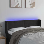 Fekete bársony LED-es fejtámla 147 x 16 x 78/88 cm