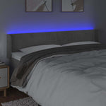 Világosszürke bársony LED-es fejtámla 163 x 16 x 78/88 cm 4