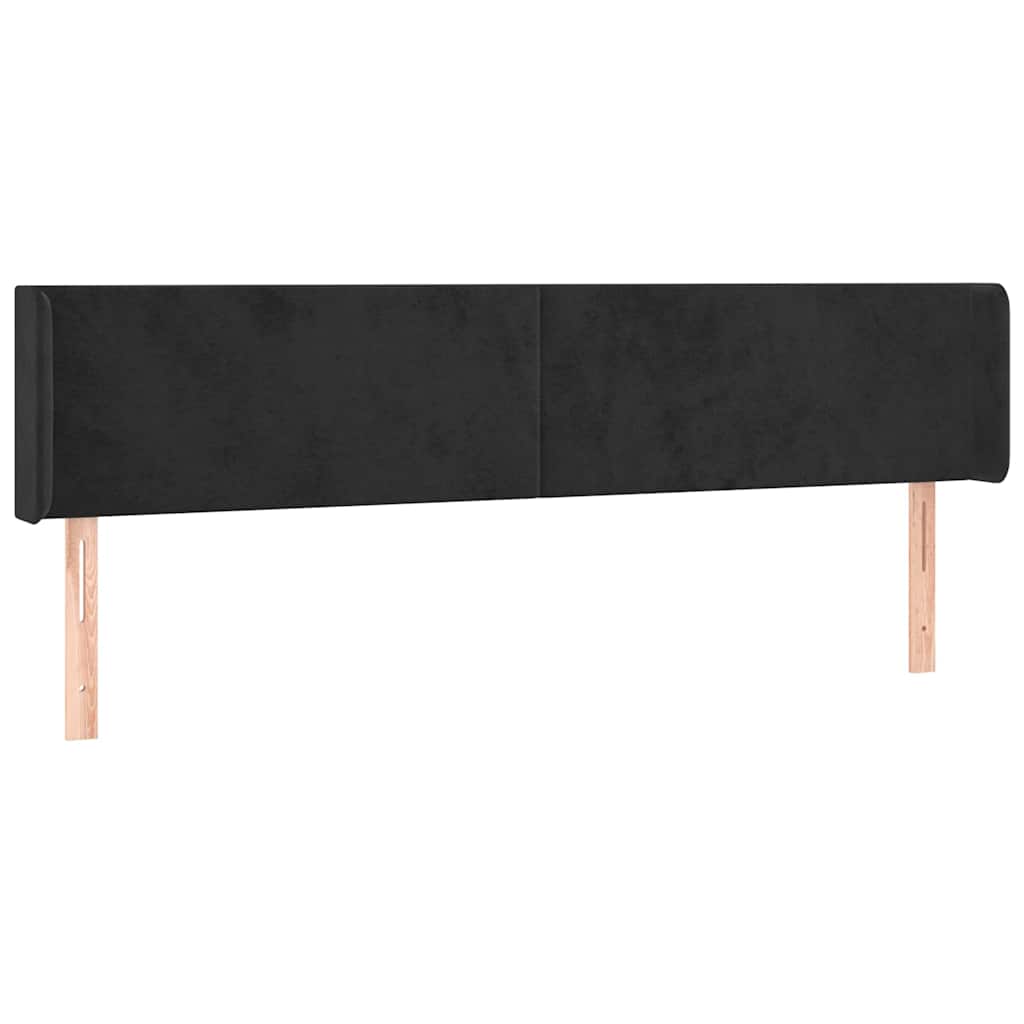 Fekete bársony LED-es fejtámla 163 x 16 x 78/88 cm 3