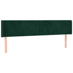 Sötétzöld bársony LED-es fejtámla 183 x 16 x 78/88 cm 3