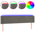 Sötétszürke bársony LED-es fejtámla 203 x 16 x 78/88 cm 2