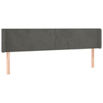 Sötétszürke bársony LED-es fejtámla 203 x 16 x 78/88 cm 3