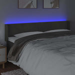 Sötétszürke bársony LED-es fejtámla 203 x 16 x 78/88 cm 4