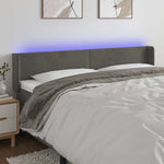 Sötétszürke bársony LED-es fejtámla 203 x 16 x 78/88 cm