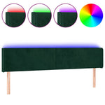 Sötétzöld bársony LED-es fejtámla 203 x 16 x 78/88 cm 2
